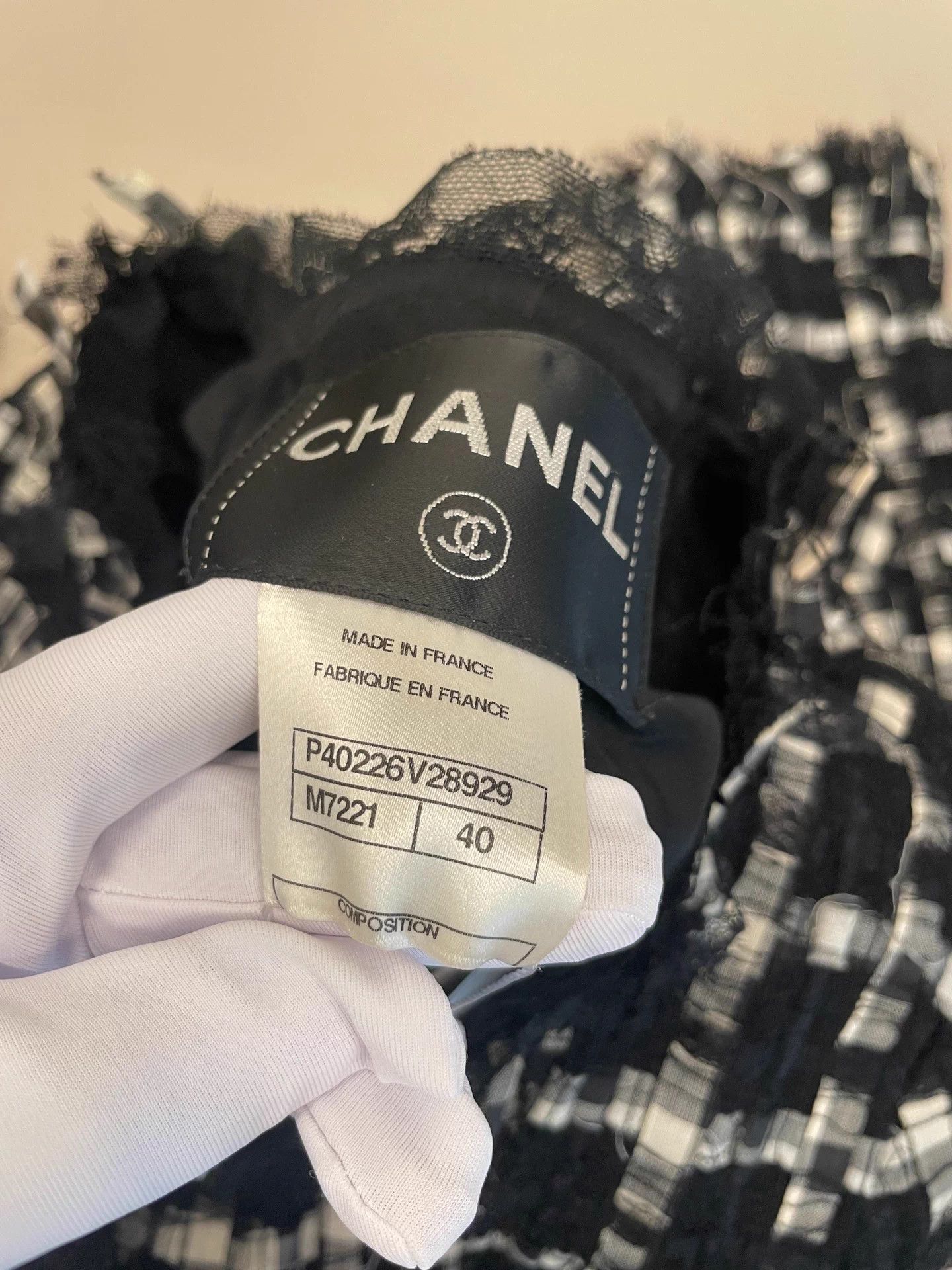Chanel Chanel black white check nylon-cotton jacket 40B Size M / US 6-8 / IT 42-44 - 5 Thumbnail