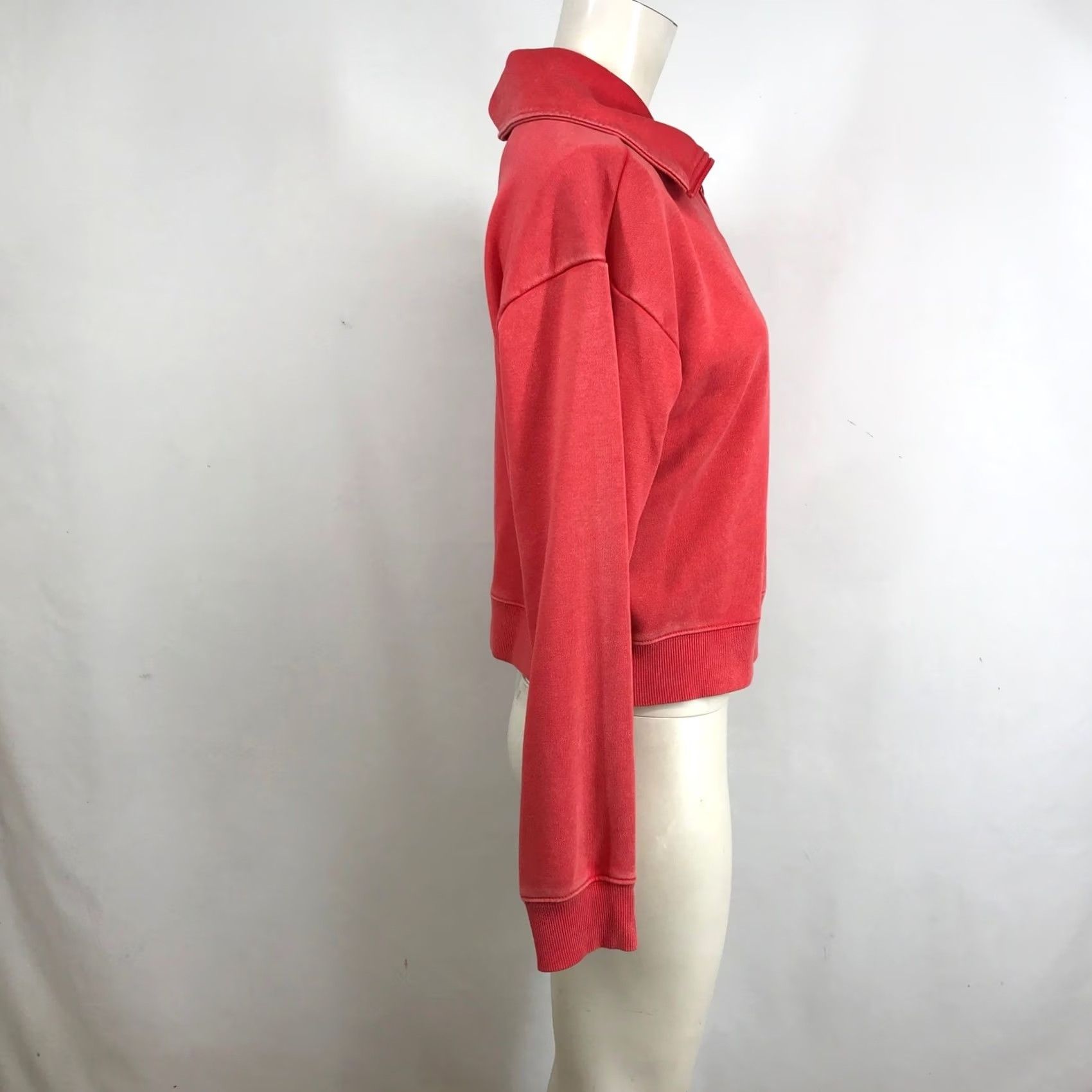 Prince Prince Pickleball Womens Red Quarter Zip Cropped Sweatshirt M Logo Pullover Size M / US 6-8 / IT 42-44 - 4 Thumbnail