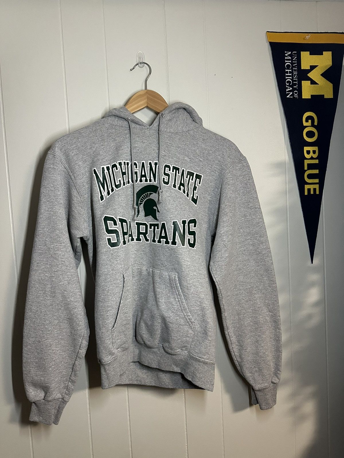 Champion × Vintage Grey MSU Champion Hoodie Size S / US 4 / IT 40 - 1 Thumbnail