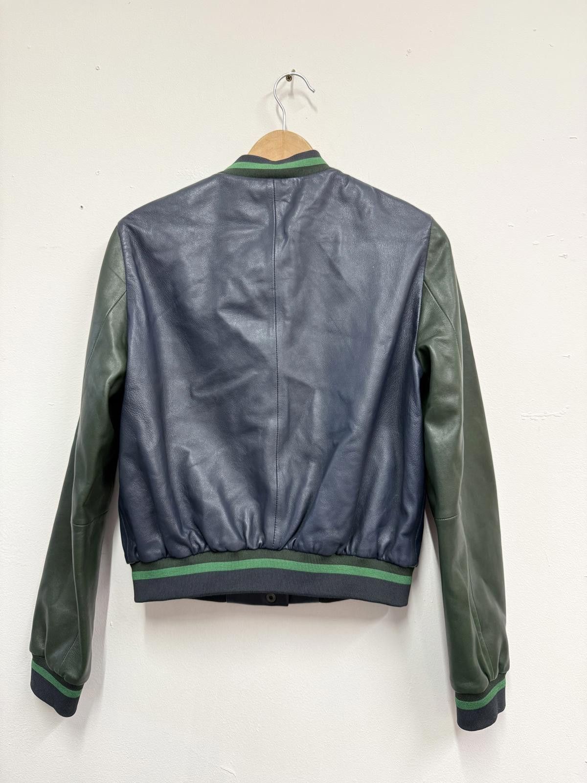 Other Women’s Two-Tone Leather Bomber Jacket with Snap Buttons Size M / US 6-8 / IT 42-44 - 2 Thumbnail