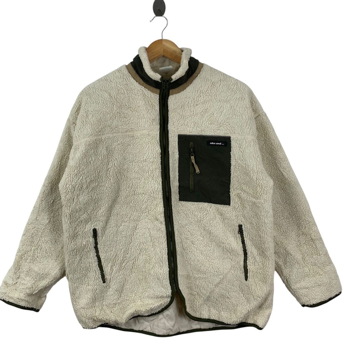 Vintage NIKO AND … Retro X Pocket Outdoor Sherpa Fleece Jacket Deep Size US M / EU 48-50 / 2 - 5 Thumbnail