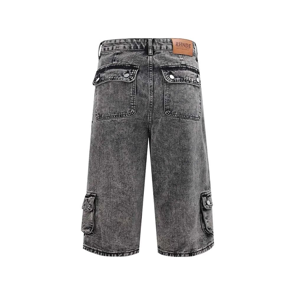 Japanese Brand × Jean Heavy wash vintage multi-pocket cargo denim shorts Size US 32 / EU 48 - 5 Thumbnail