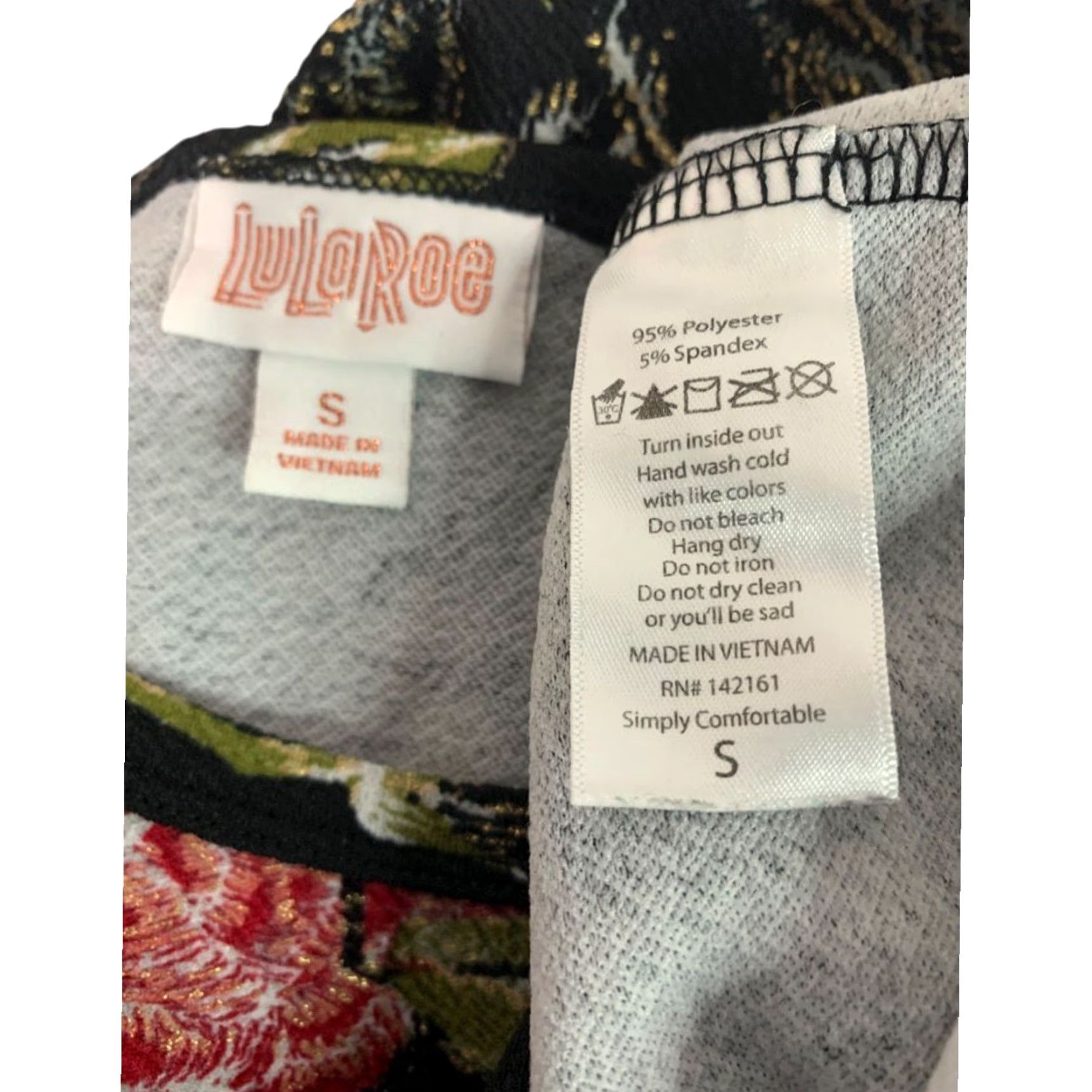 Vintage LulaRoe Debbie Dress Small Elegant Fitted Stretch Rose Print Size S / US 4 / IT 40 - 7 Thumbnail