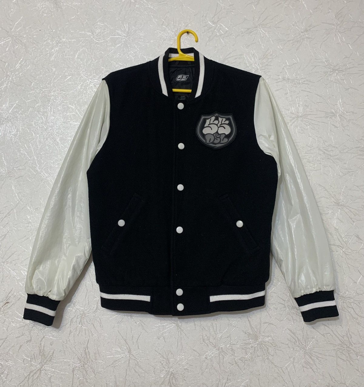55DSL × Diesel × Vintage 55DSL Vintage Diesel Black Wool Bomber Jacket Nylon Sleeves Size US M / EU 48-50 / 2 - 1 Thumbnail