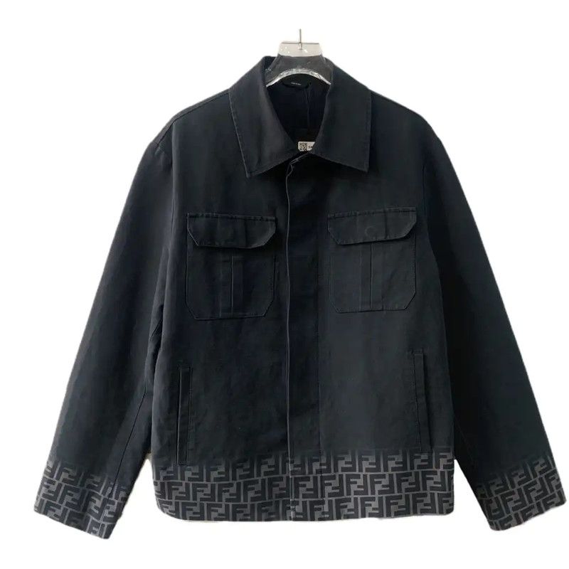 Fendi Fendi Black Cotton Men's Jacket 0089 Size US S / EU 44-46 / 1 - 1 Thumbnail