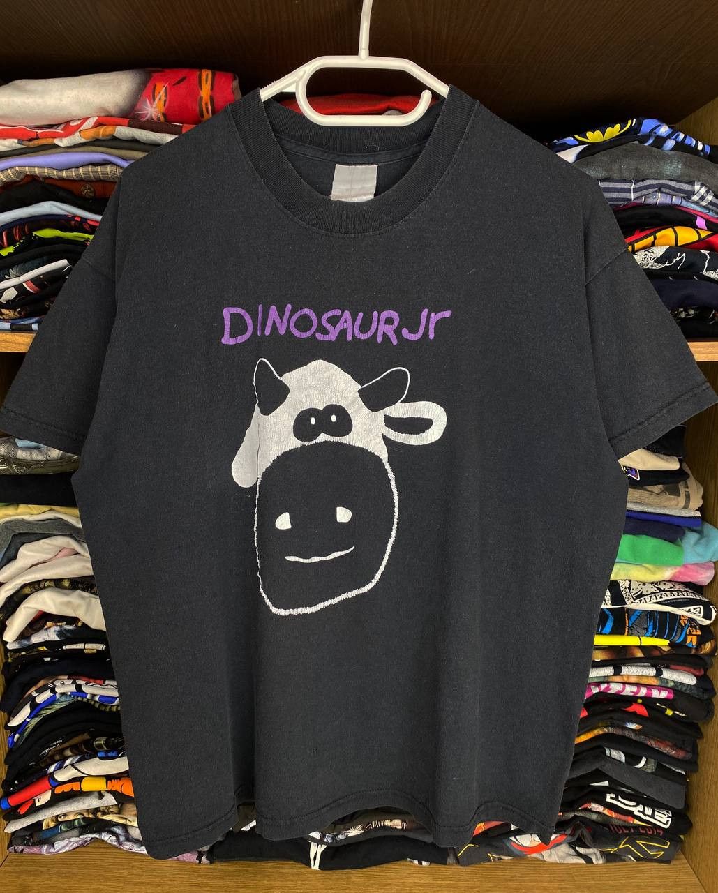 image of Band Tees x Rock Tees Vintage Dinosaur Jr "cow" 00S Boot Inverted Tee in Black, Men's (Size Medium)