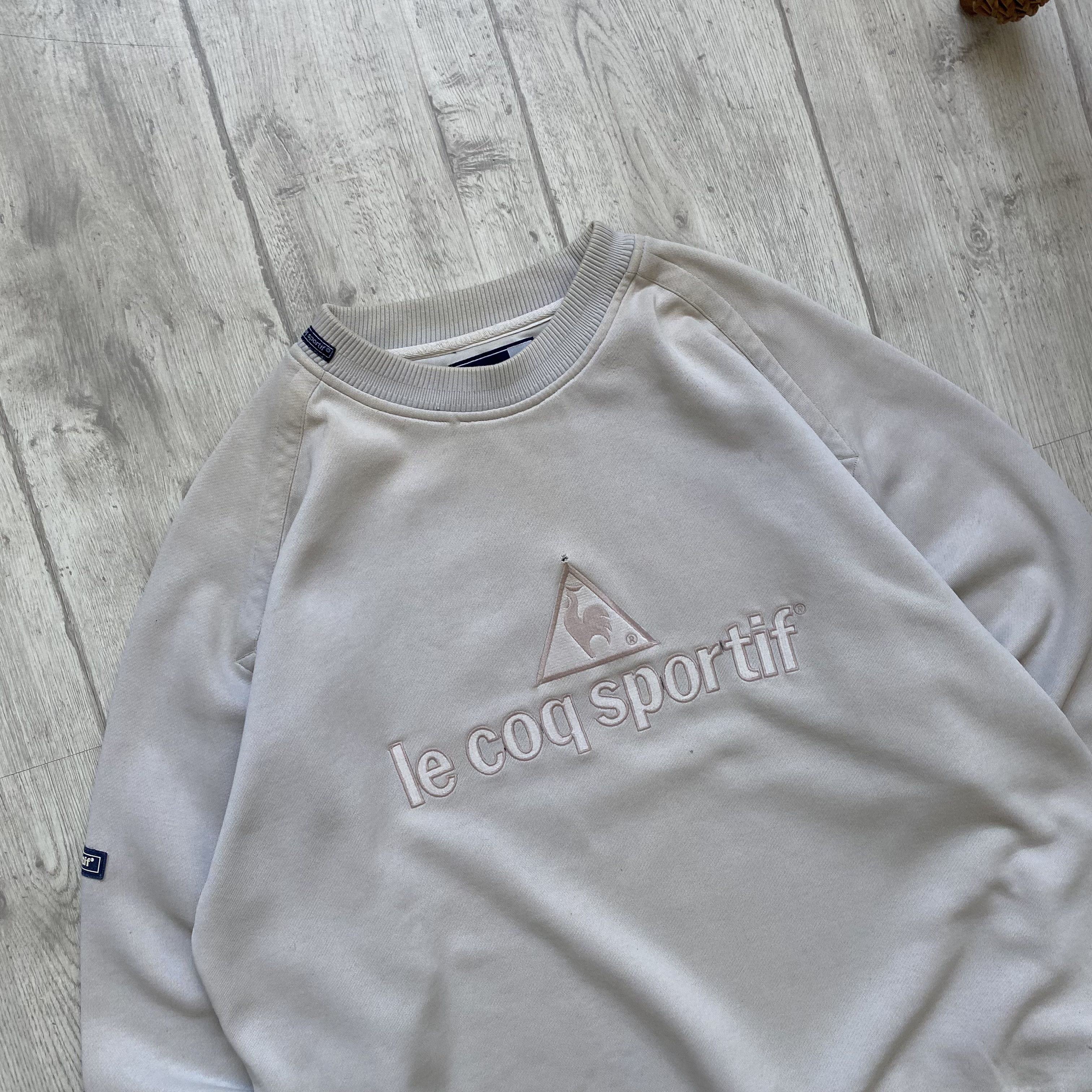 Le Coq Sportif 🐓Vintage 90s Le Coq Spotif heavy Boxy sweatshirt Distressed Size US L / EU 52-54 / 3 - 2 Thumbnail