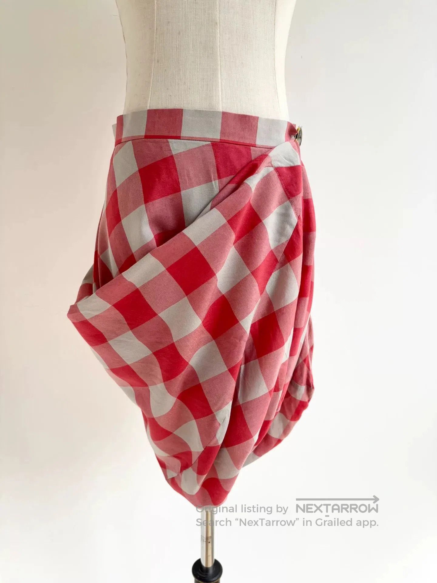 Vivienne Westwood Vivienne Westwood Vintage Red Gray Plaid Irregular Skirt. Size 39" - 1 Thumbnail