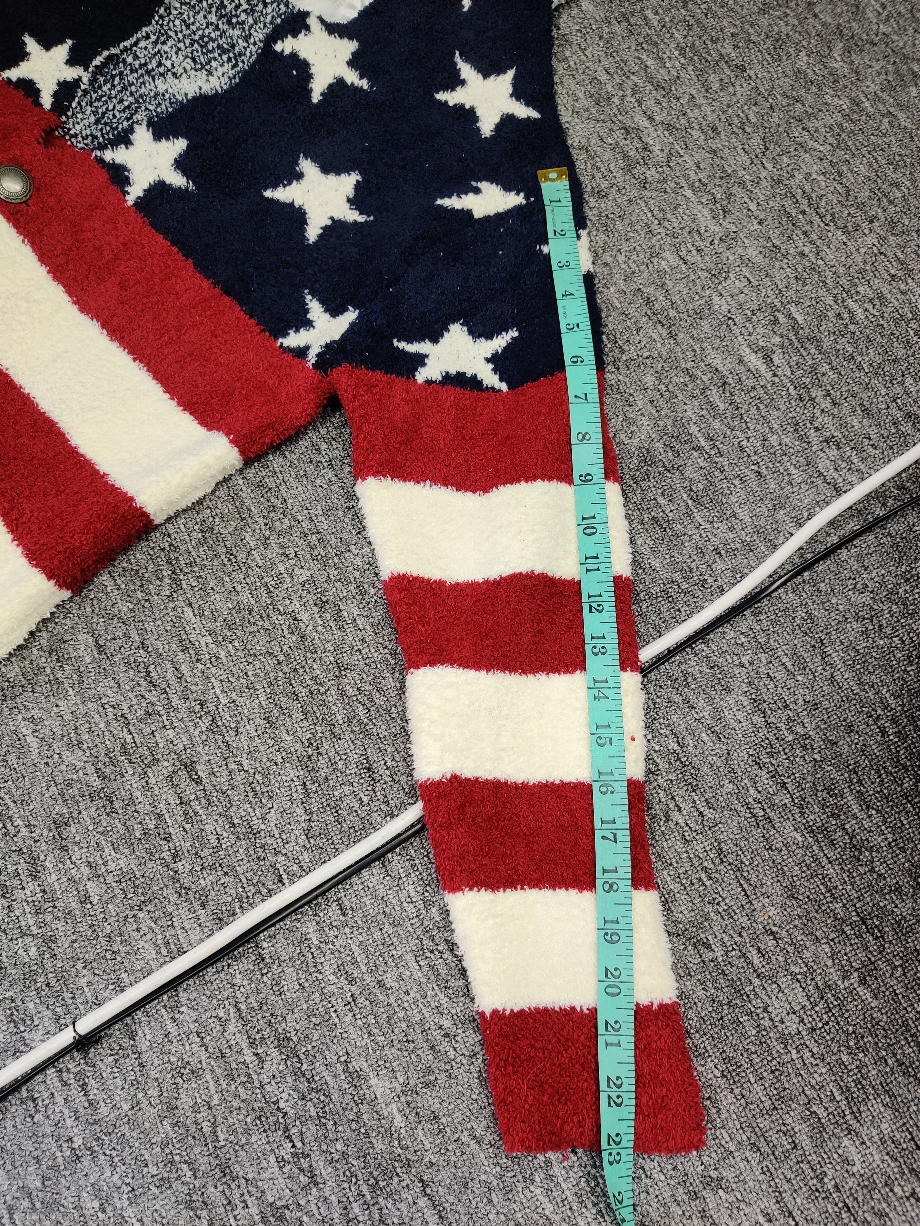 Japanese Brand Power Of The People USA Flag Cardigan Button Ups Size US M / EU 48-50 / 2 - 14 Thumbnail