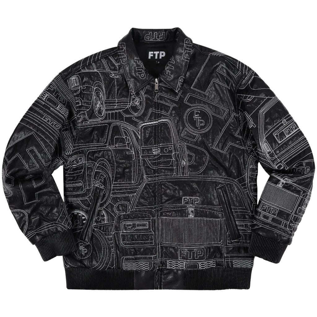 image of Fuck The Population Ftp Big Body Leather Jacket (Black, L), Men's (Size Large)