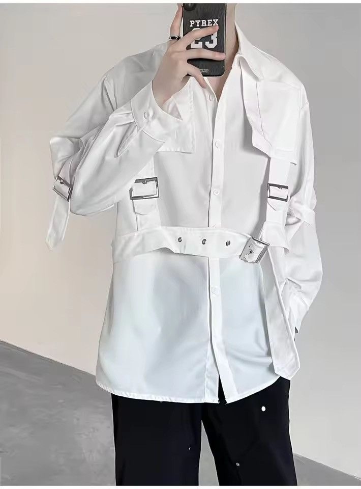 Japanese Brand Punk Hip Hop Techwear Style Long Sleeve Cargo Shirt Size US M / EU 48-50 / 2 - 5 Thumbnail