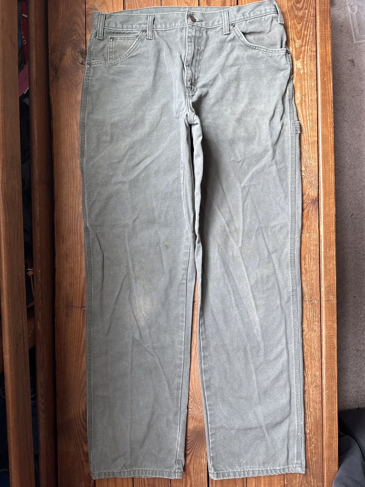 Dickies Vintage 90s Dickies Green Carpenter Work Pants Size US 33 - 2 Thumbnail