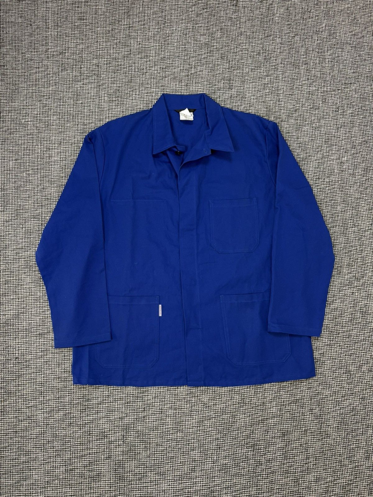 Vintage Vintage 90s blue French chore coat work jacket sanfor Size US XL / EU 56 / 4 - 1 Thumbnail