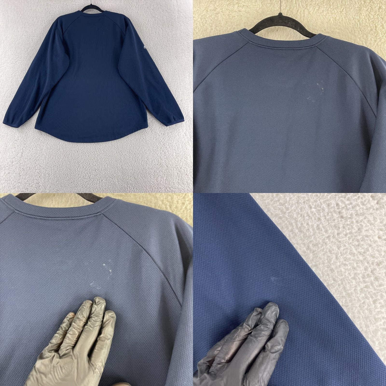 Vintage Majestic Shirt Mens M Blue Long Sleeve Crew Neck Pullover Athletic Casual Sports All Seasons Breathing Easy Care Size US M / EU 48-50 / 2 - 9 Thumbnail