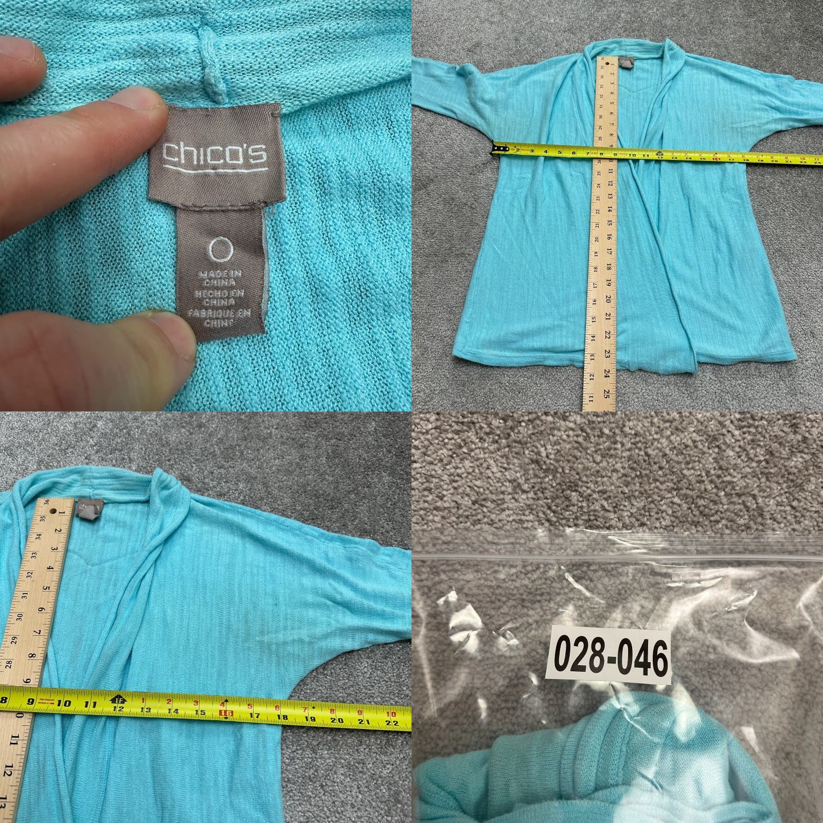 Vintage Chico's Cardigan Women Small Blue Lightweight Knit Open Casual Breathable Cotton Sweater Travel Designer Classic Womens Size S / US 4 / IT 40 - 8 Thumbnail