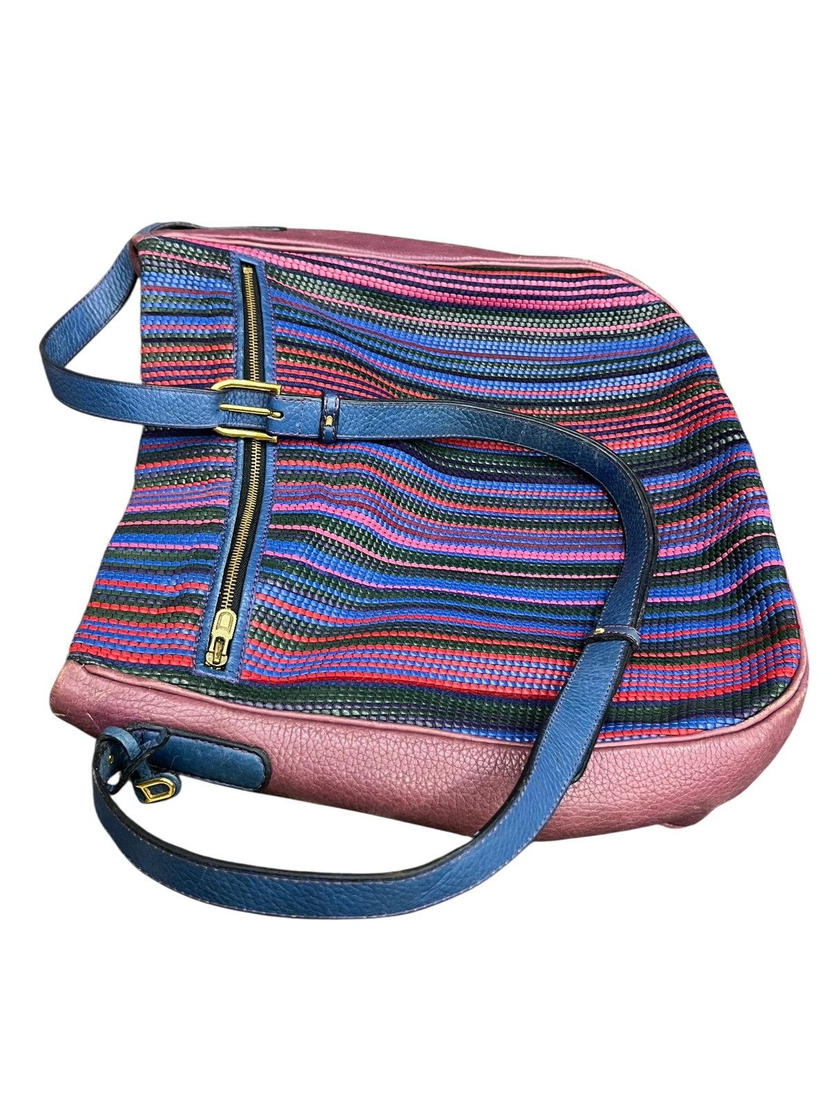 Delvaux RARE🔥Vintage Delvaux Woven Stripe Leather D Charm Bag Size ONE SIZE - 20 Thumbnail
