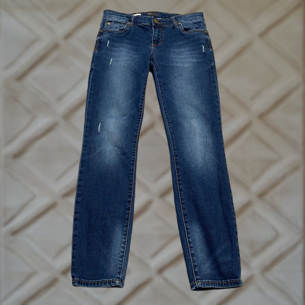 Vintage VINTAGE KUT From The Kloth Womens Skinny Denim Jeans 4S Blue Distressed 28-Inch Inseam Size 27" / US 4 / IT 40 - 1 Thumbnail
