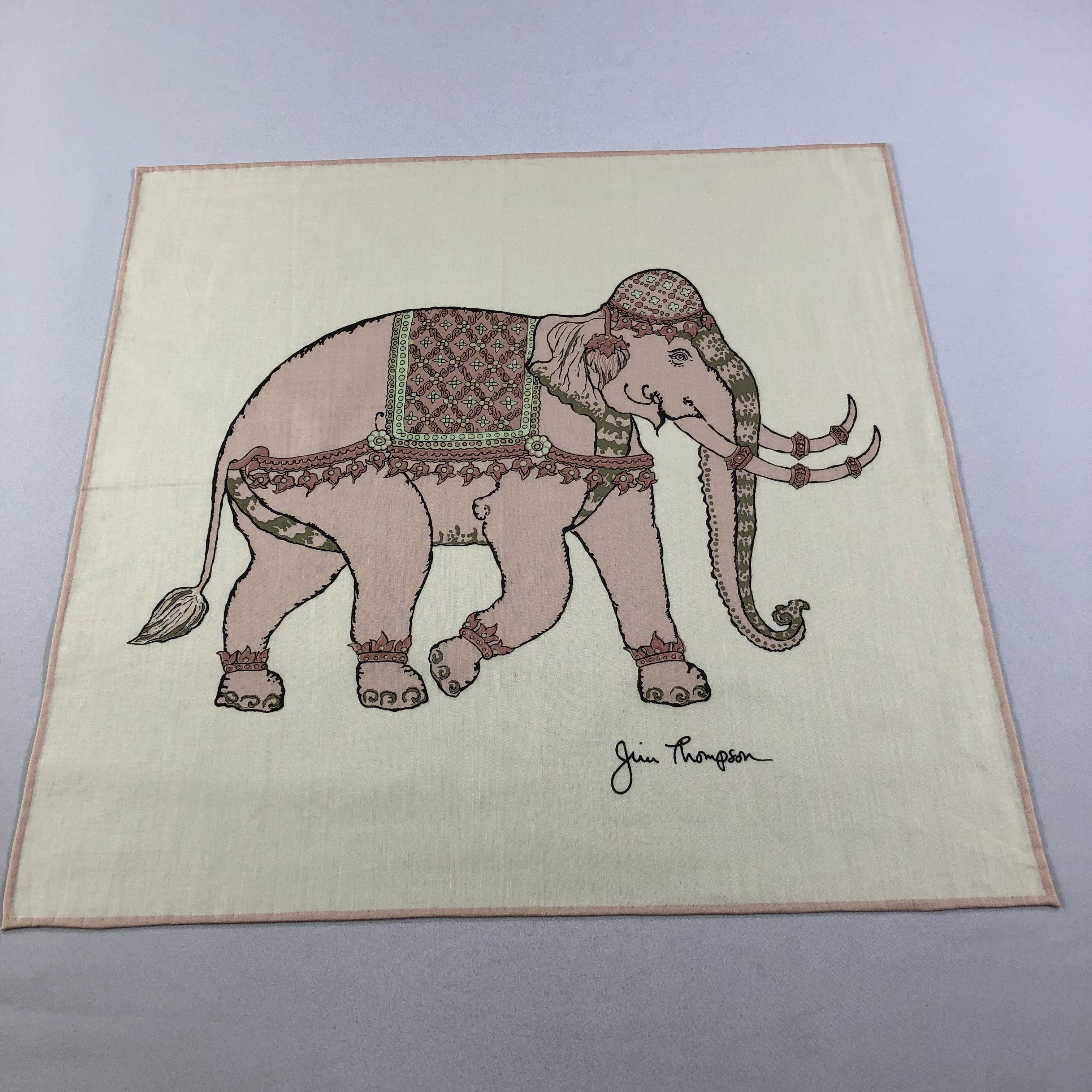 Jim Thompson Jim Thompson Elephant Handkerchief Neckerchief Bandana H1771 Size ONE SIZE - 1 Thumbnail