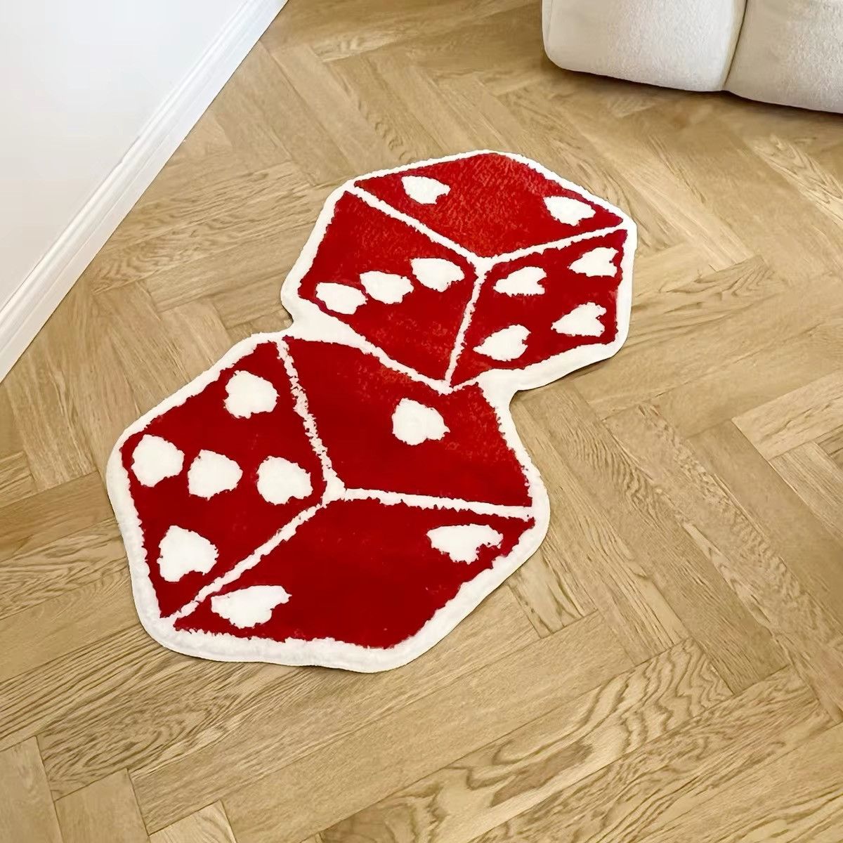 Other Handmade Red Dice Tufted Doormat Carpet Rug Size ONE SIZE - 6 Thumbnail
