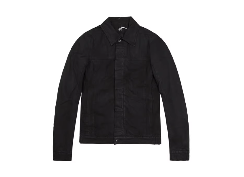 Rick Owens Rick Owens Black Waxed Denim Jacket with Stand Collar Size US M / EU 48-50 / 2 - 1 Thumbnail