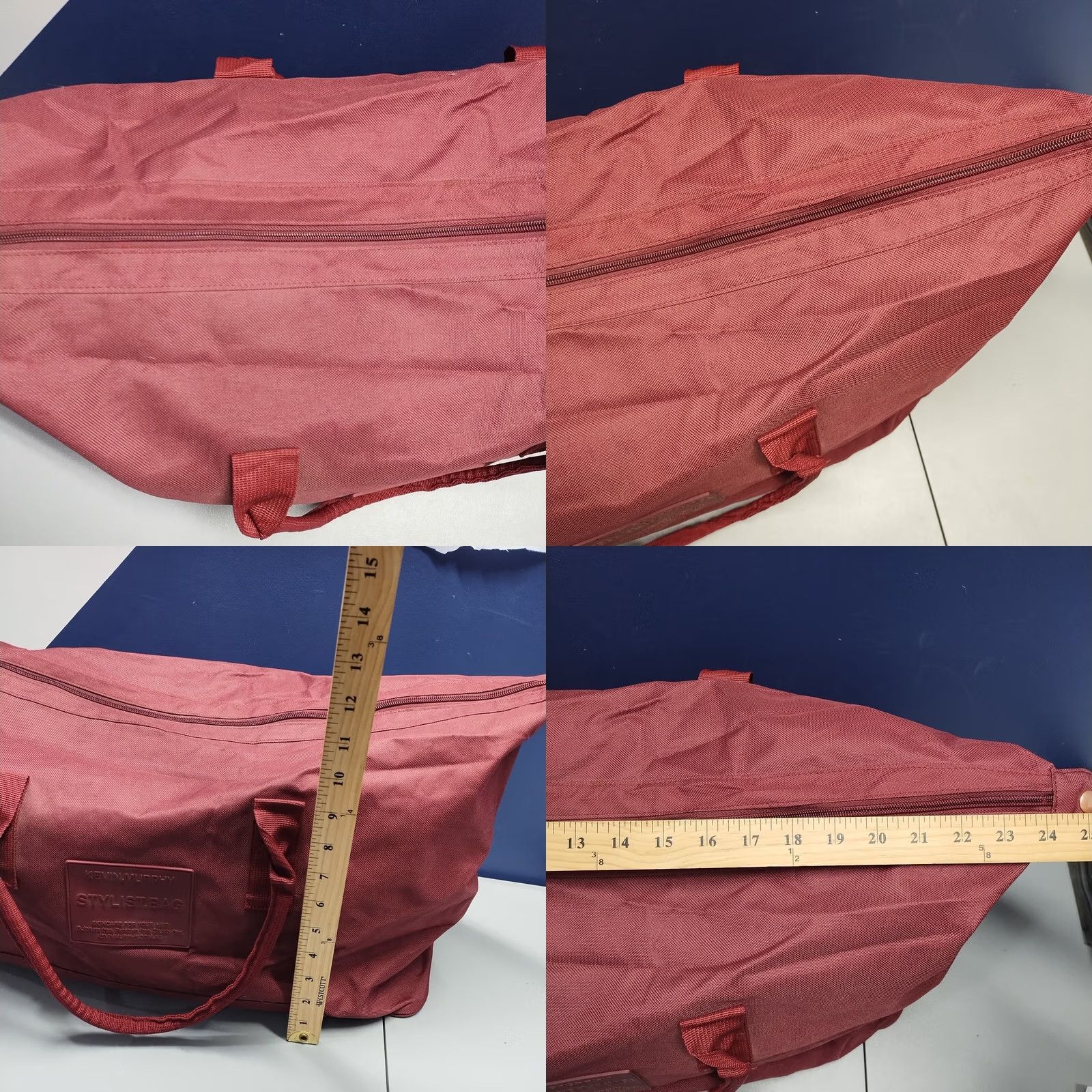 Vintage Kevin Murphy Stylist Duffle Bag Womens Burgundy Canvas Dual Top Handle KMuc2046 Size L / US 10 / IT 46 - 8 Thumbnail