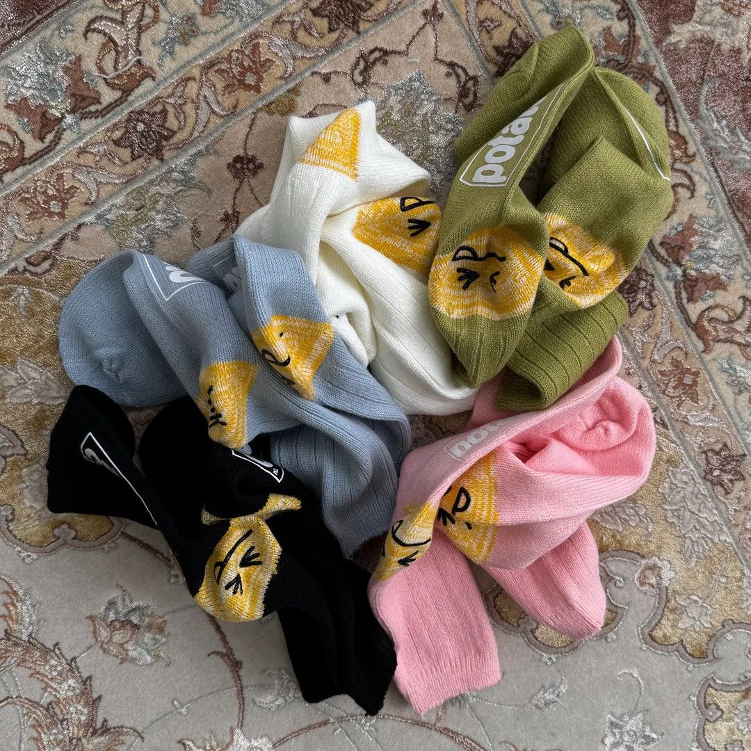 Imran Potato Smiley Knit Socks Size ONE SIZE - 2 Thumbnail