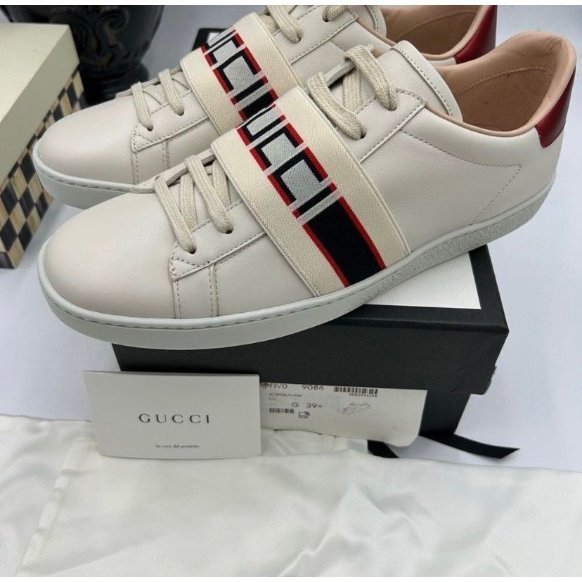 Gucci Women's Gucci ace leather sneakers size 39.5 made in Italy Size US 9.5 / IT 39.5 - 2 Thumbnail