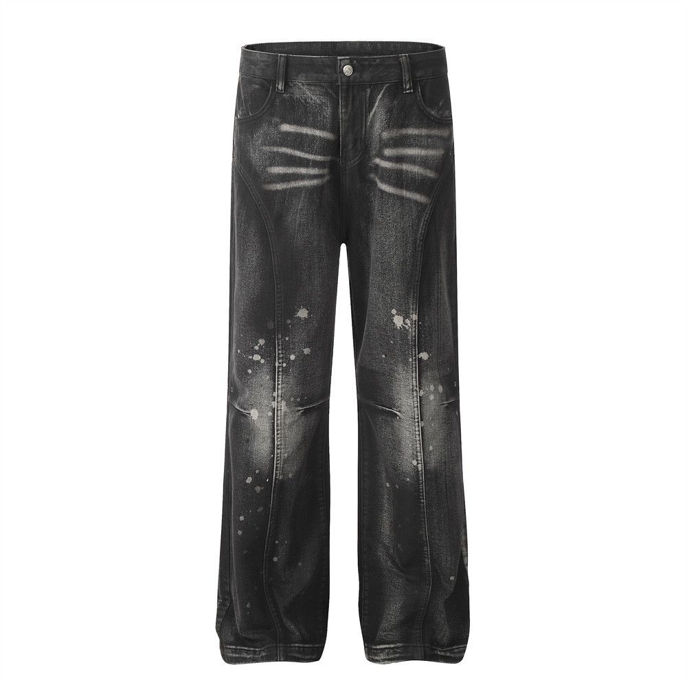 Other Splash Ink Spliced Washed Distressed Jeans Size US 32 / EU 48 - 1 Thumbnail