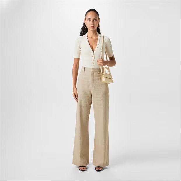 Jacquemus o1g2r1mq1024 Trousers in Beige Size 26" / US 2 / IT 38 - 6 Thumbnail