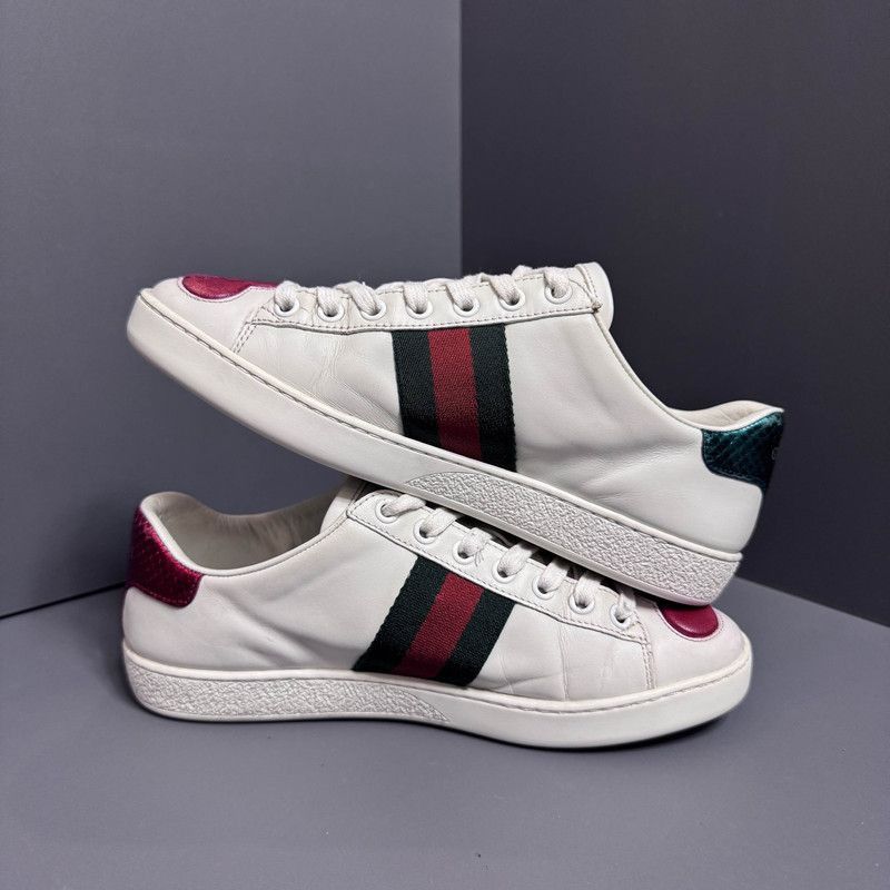 Gucci Gucci Ace Heart Pattern Sneakers for Women - Size US 8 / IT 38 - 6 Thumbnail