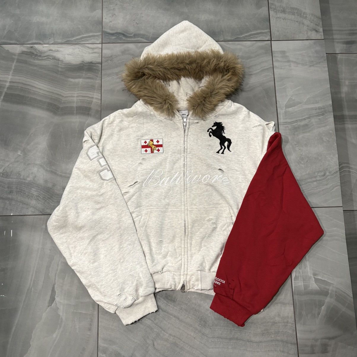 PROJECT G/R Protocol Index Buttivore Fur Lining Zip Up Hoodie