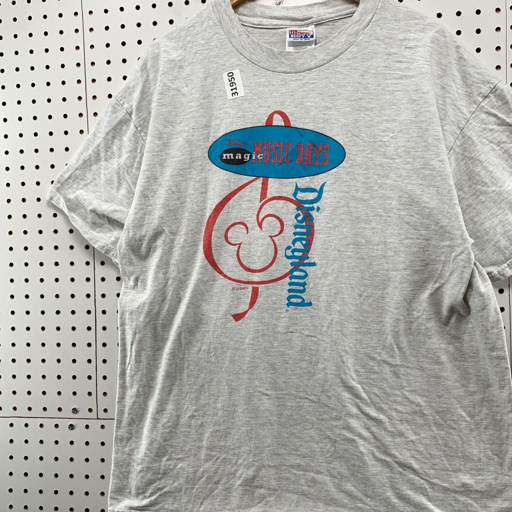 Hanes VINTAGE Disney Disneyland Music Days Shirt Mens Large Gray 21x28 Size US L / EU 52-54 / 3 - 3 Thumbnail