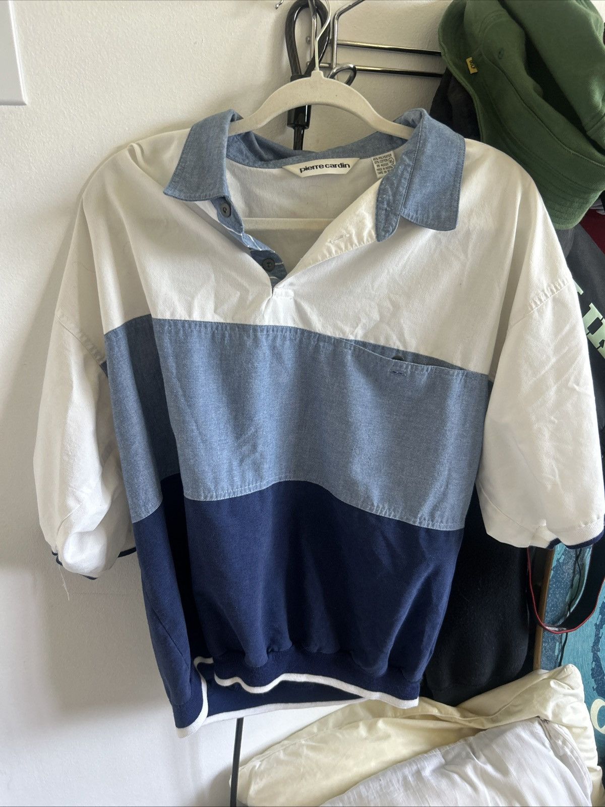 Pierre Cardin Pierre Cardin Polo Button up, Blue/White, Short sleeve Size US M / EU 48-50 / 2 - 4 Thumbnail