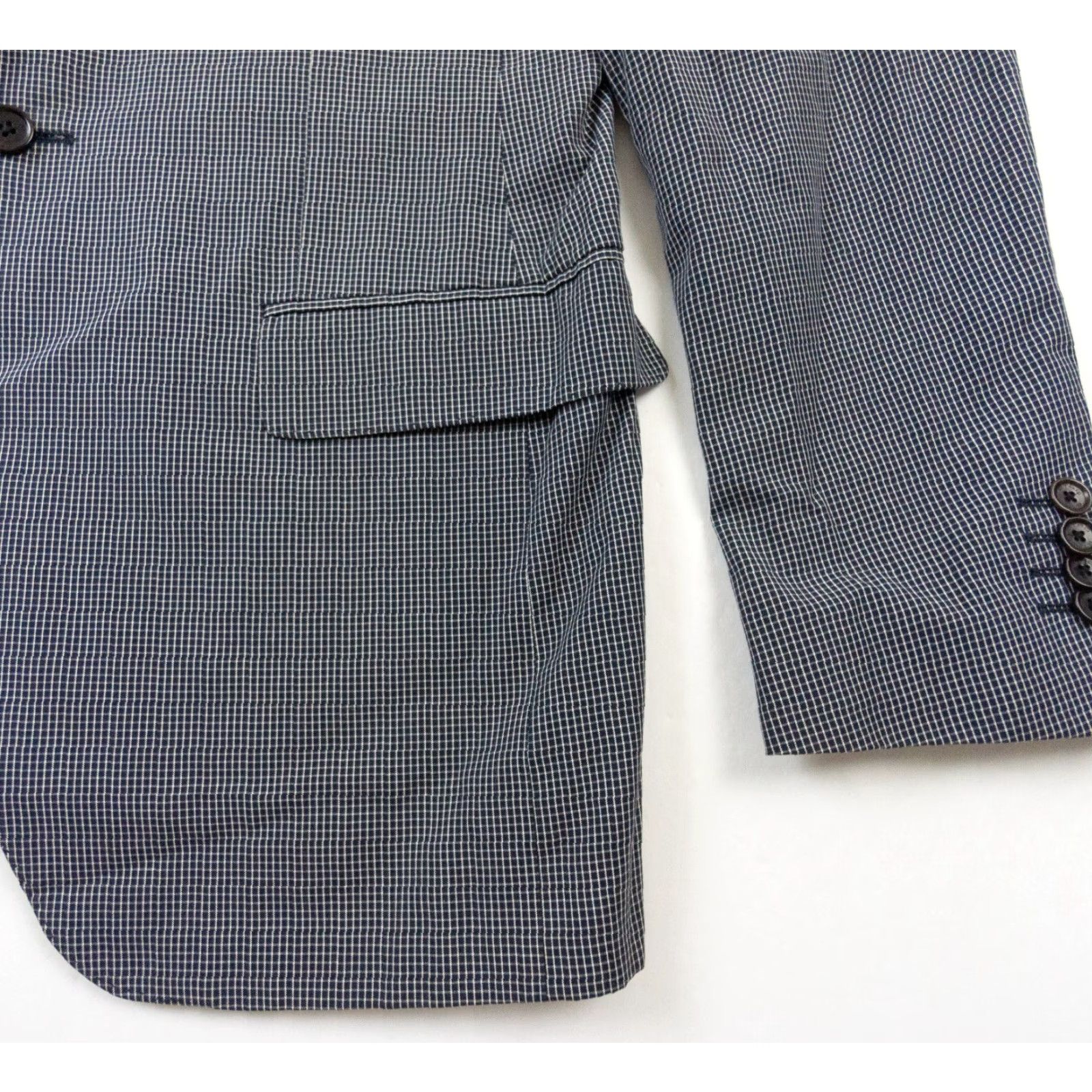 Etro ETRO Blazer 50 Blue Check Sport Coat Cotton Silk Lined Regular Fit Mens Size 50R - 4 Thumbnail