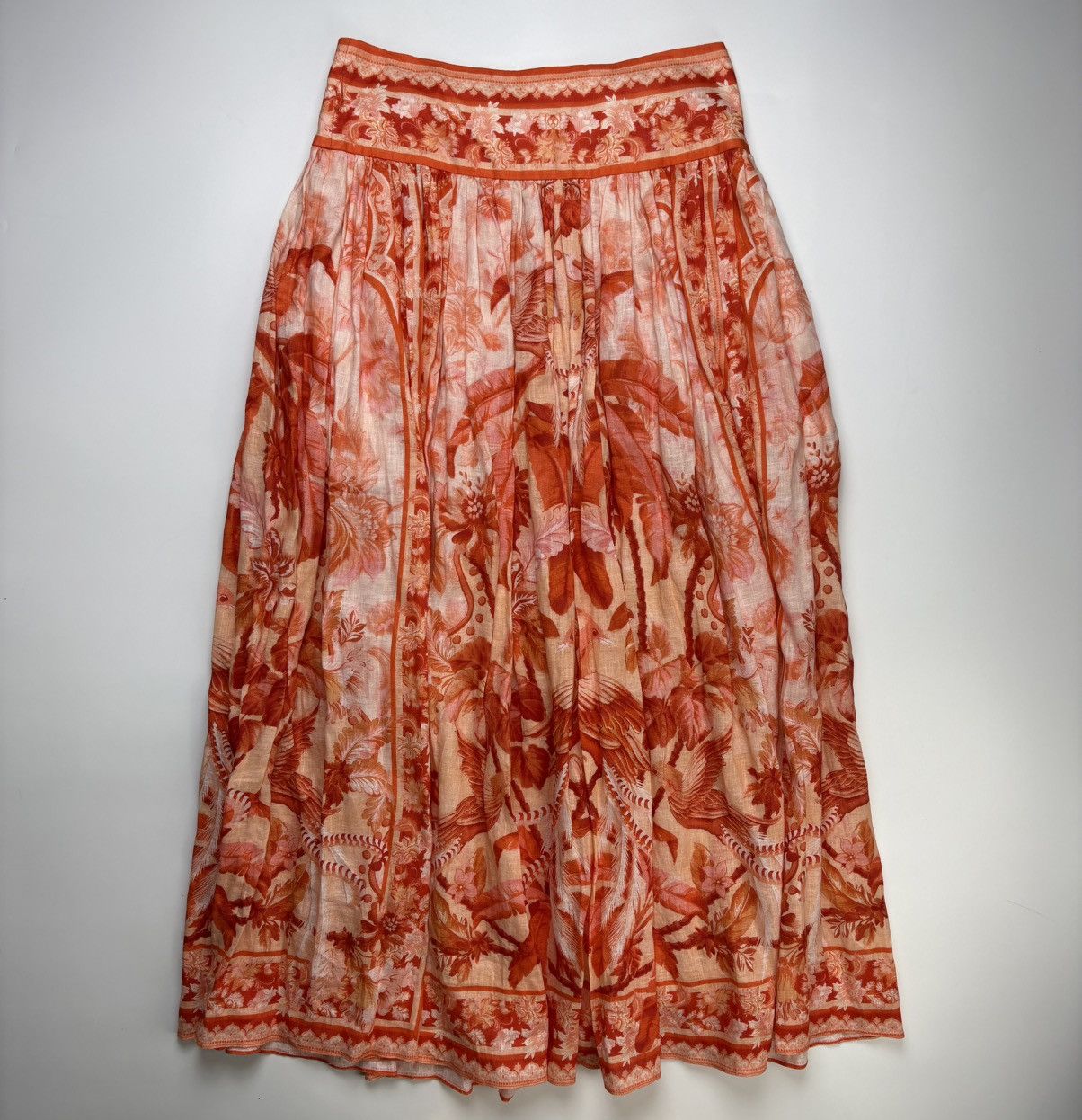 Zimmermann Zimmermann Linen Lyre Yoke Midi Skirt Size 28" / US 6 / IT 42 - 2 Thumbnail