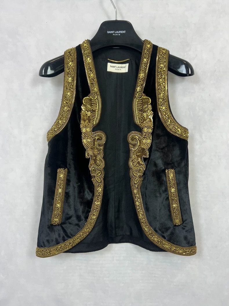 Saint Laurent Paris Velvet baroque gold-plated heavy indus