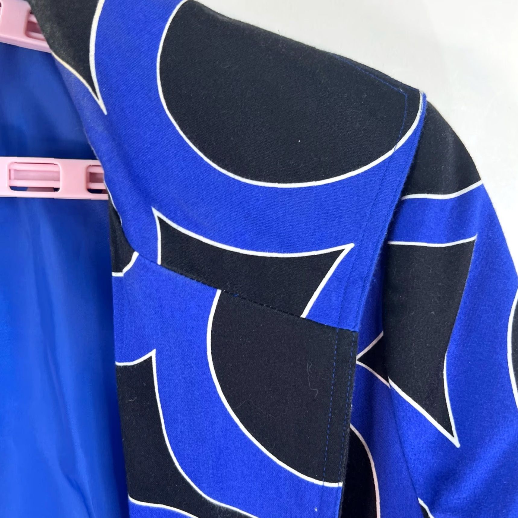 Vintage VINTAGE Transitions Womens Blazer Jacket 3/4 Sleeve Open Blue Black L Geometric Casual Size L / US 10 / IT 46 - 2 Thumbnail