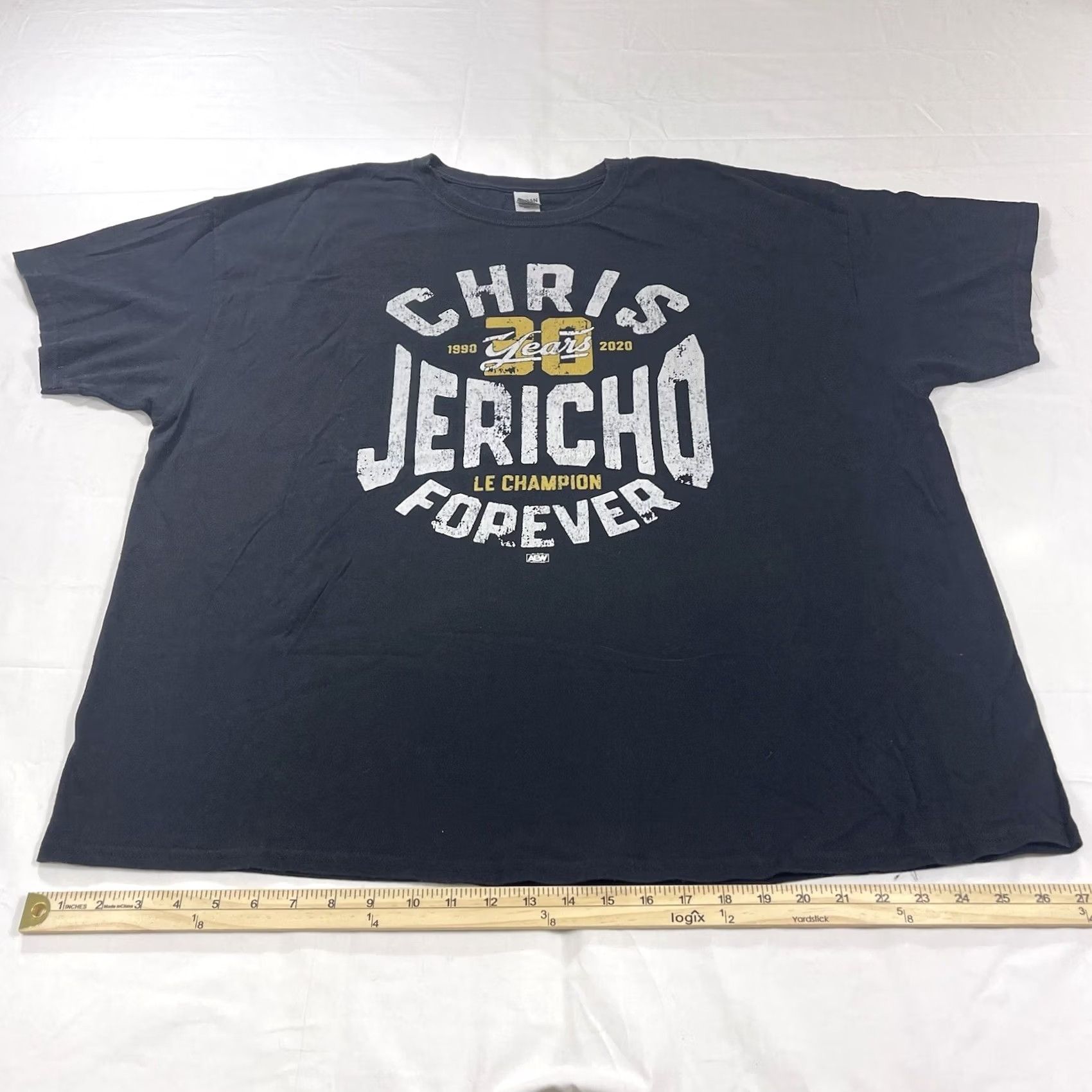 Gildan VINTAGE AEW Chris Jericho 3XL T-Shirt Black Unisex Adults Short Sleeve 30 Years Le Champion Forever Wrestling Mens Boys Girls Size US XXL / EU 58 / 5 - 6 Thumbnail