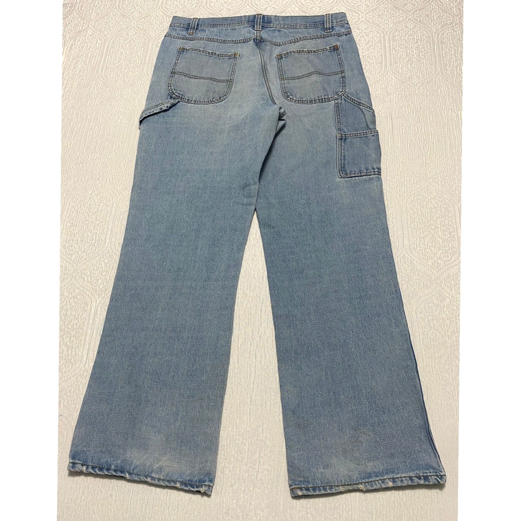 Vintage Steve & Barry's Carpenter Jeans Men 36x34 Blue Y2K Workwear 90s Denim Carpenter Loop Utility Pockets Baggy? Size US 36 / EU 52 - 5 Thumbnail
