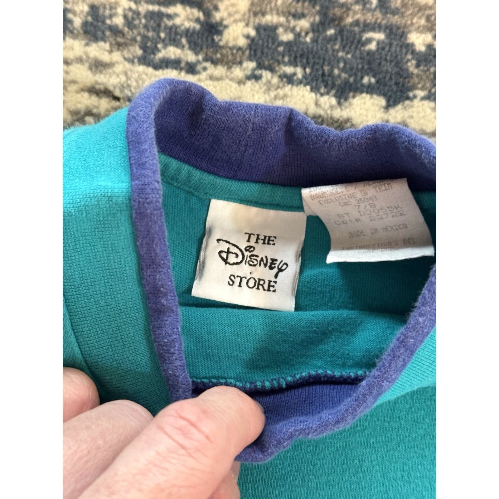 Disney VINTAGE Disney The Little Mermaid Long Sleeve Wrap Around T Shirt Girls 7-8 1990s Teal Cotton Blend Sportswear/Beach Size US M / EU 48-50 / 2 - 6 Thumbnail