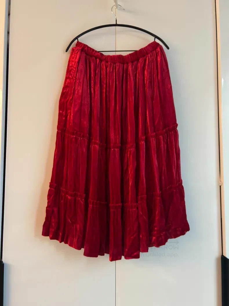 Comme des Garcons Comme Des Garcons size M Main Line Red Velvet Skirt Size 23" - 1 Thumbnail