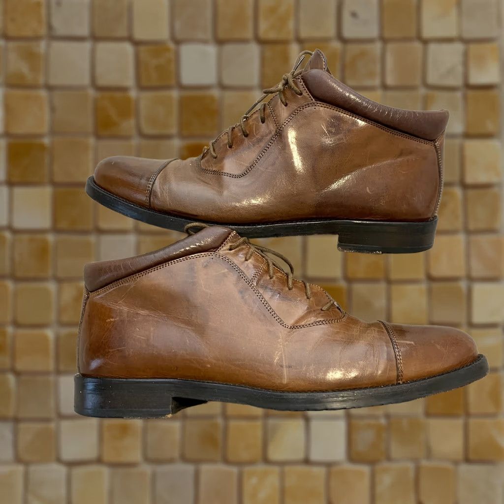 Johnston & Murphy Johnston & Murphy Mens Chukka Boot Size 8 M Brown Leather Cellini Made Italy Size US 7 / EU 40 - 1 Thumbnail