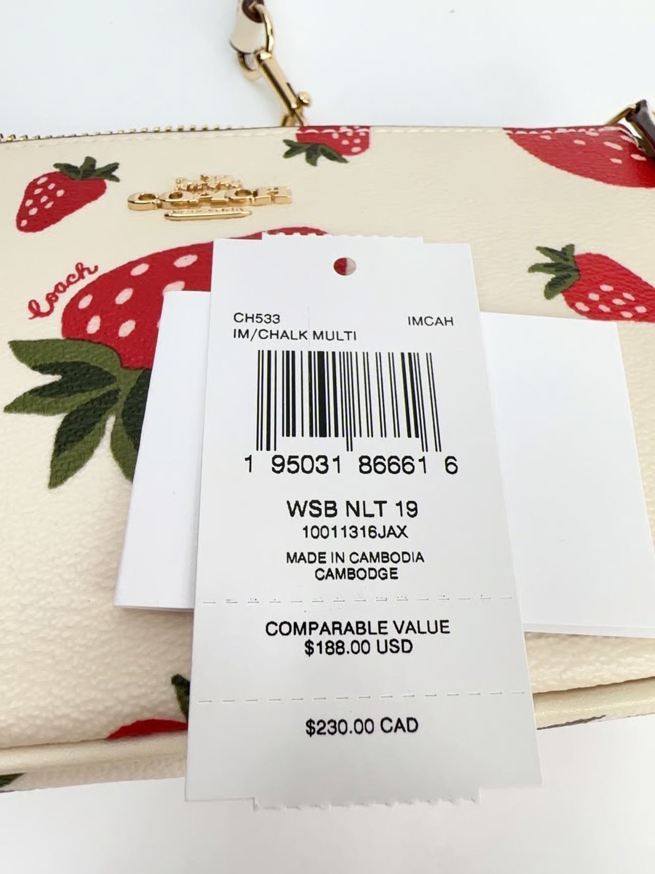 Coach NWT Coach Nolita 19 With Wild Strawberry Print CH533 Size ONE SIZE - 7 Thumbnail