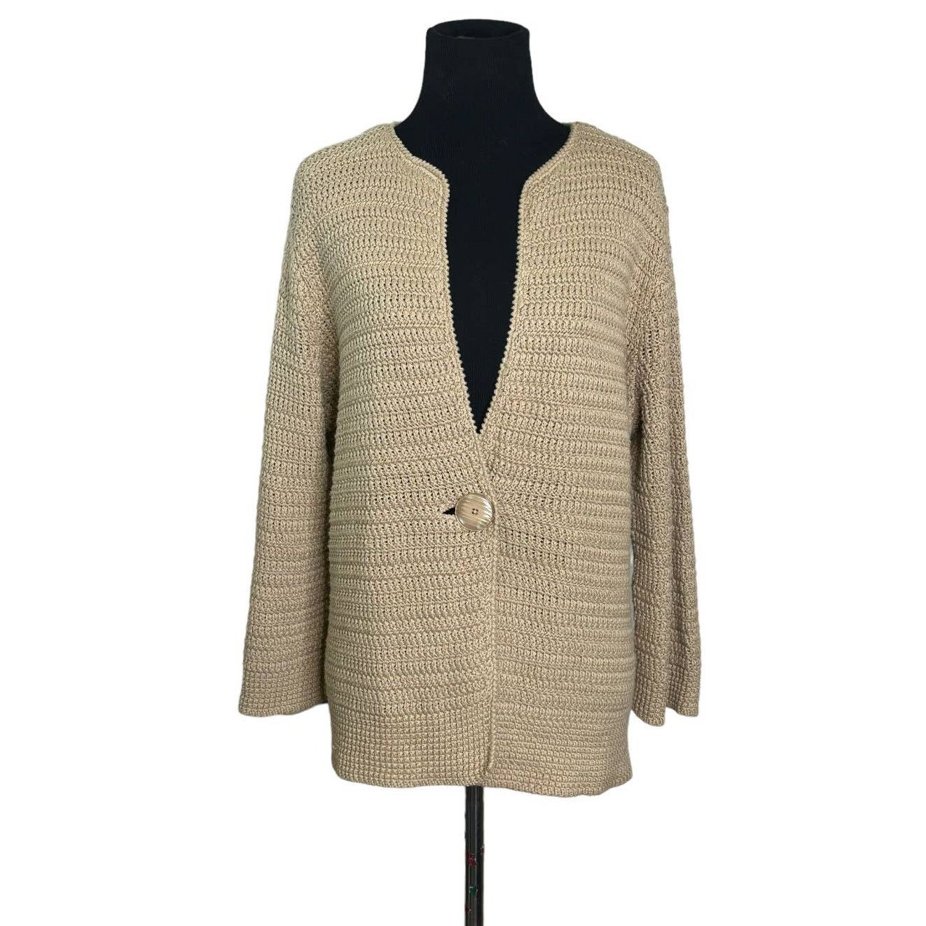 Jones New York Jones New York beige one button cardigan size Large Size L / US 10 / IT 46 - 9 Thumbnail