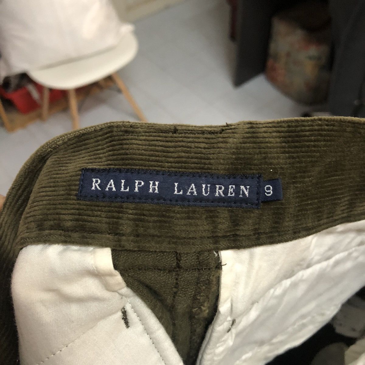 DL Ralph Lauren Green Multipocket Corduroy Pants #C754