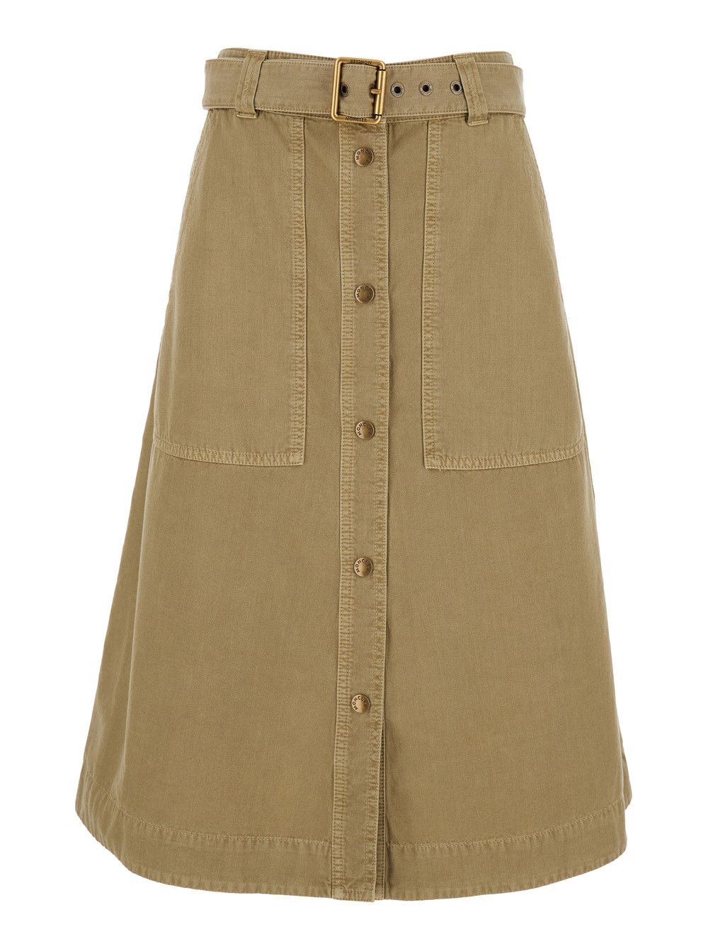 Moncler Dress 'SKIRT' with elegant design in Beige Cotton for Women Size 30" / US 8 / IT 44 - 1 Thumbnail