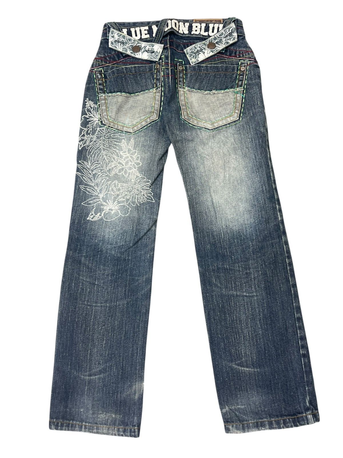 Japanese Brand Vintage Blue Moon Blue Jeans Streetwear Size US 29 - 2 Thumbnail