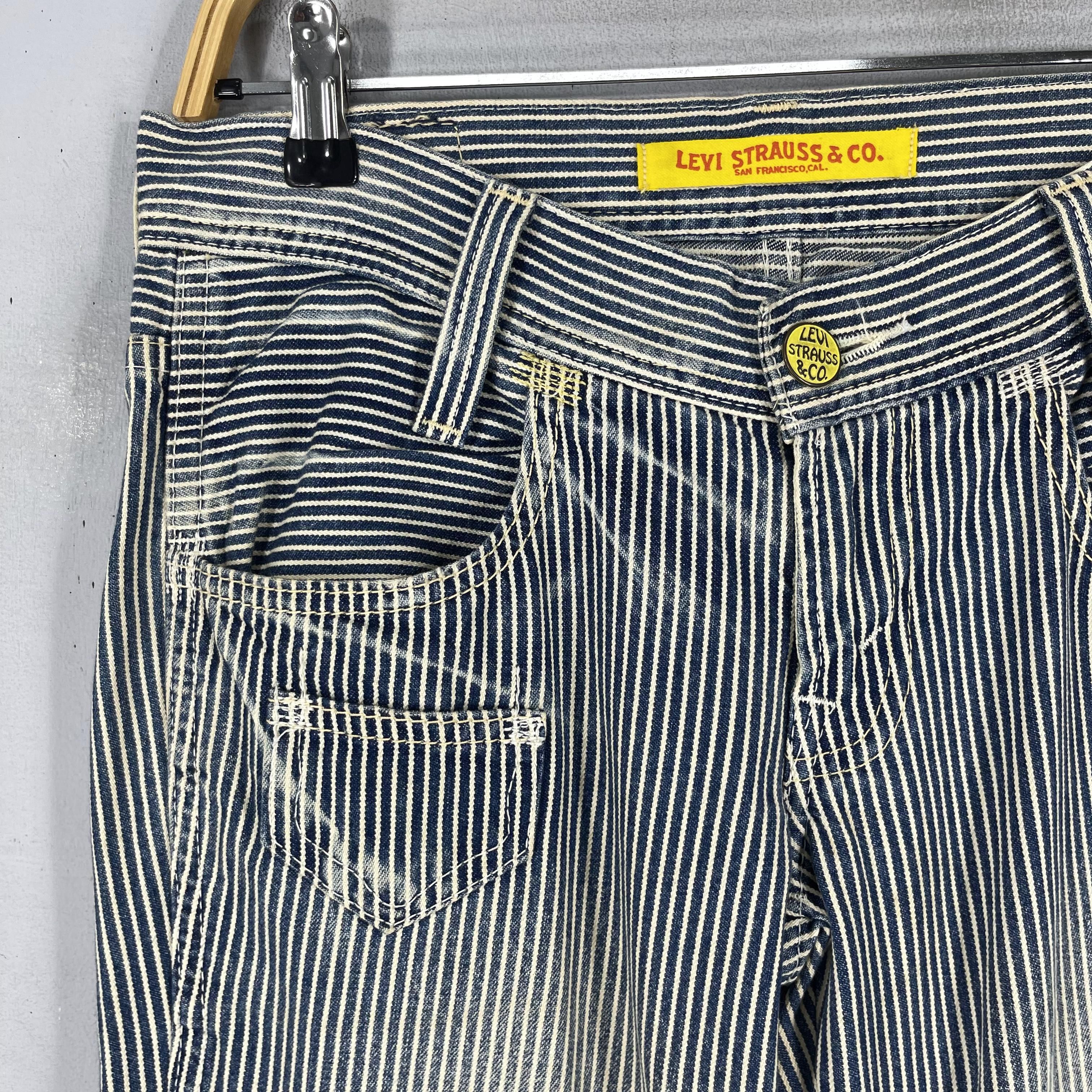 Jean × Levi's × Vintage W31 L32 Vintage Distressed Levis Hickory Stripes Pants Size 31" - 3 Thumbnail