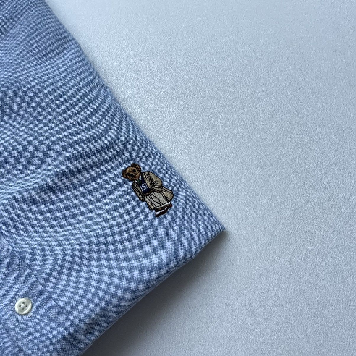 Polo Ralph Lauren × Ralph Lauren Ralph Lauren Bear Logo Oxford Cotton Button Ups Shirt Blue Size US XXL / EU 58 / 5 - 5 Thumbnail