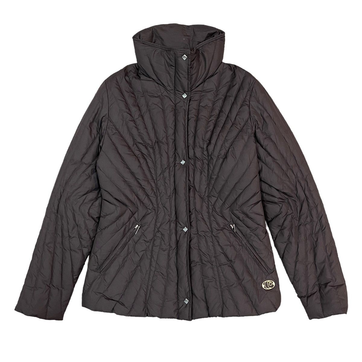image of Avant Garde Italian Cb4 Quilted Pure Goose Down Jacket in Dark Brown Misty, Women's (Size Large)